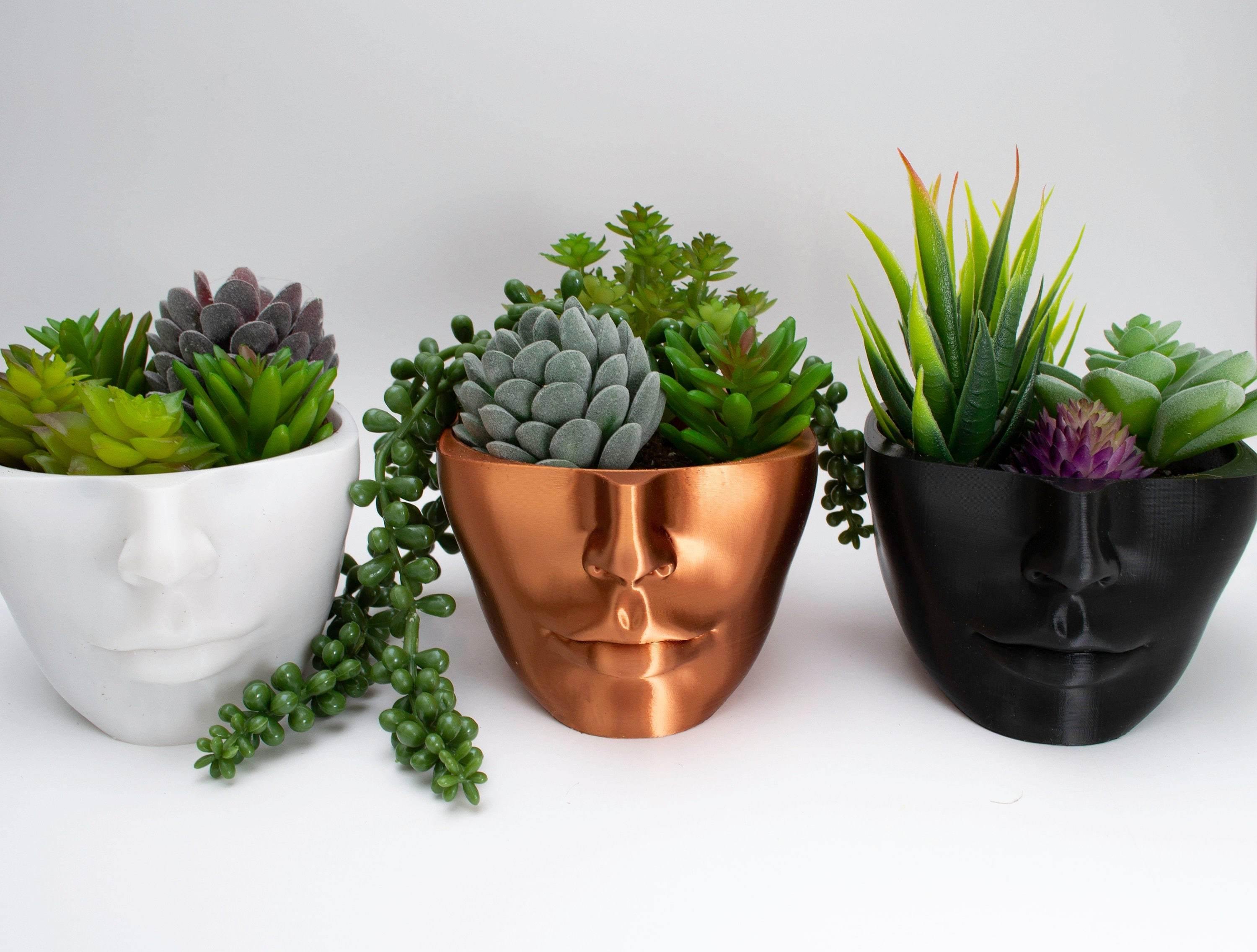 succulent head planter Half Head Planter Red / 5 in
