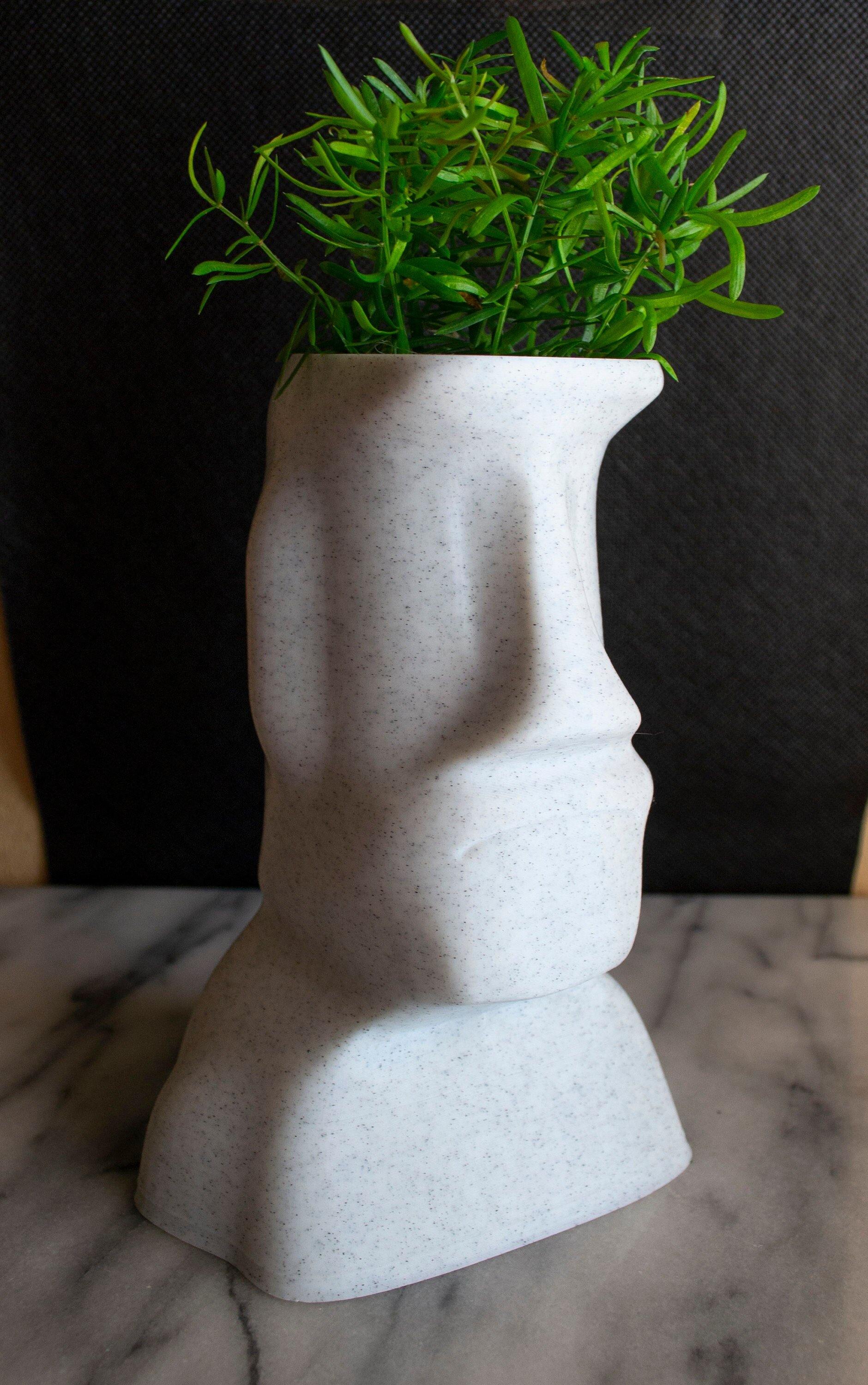 easter island head plant pot Moai Easter Island Statue Planter Blue