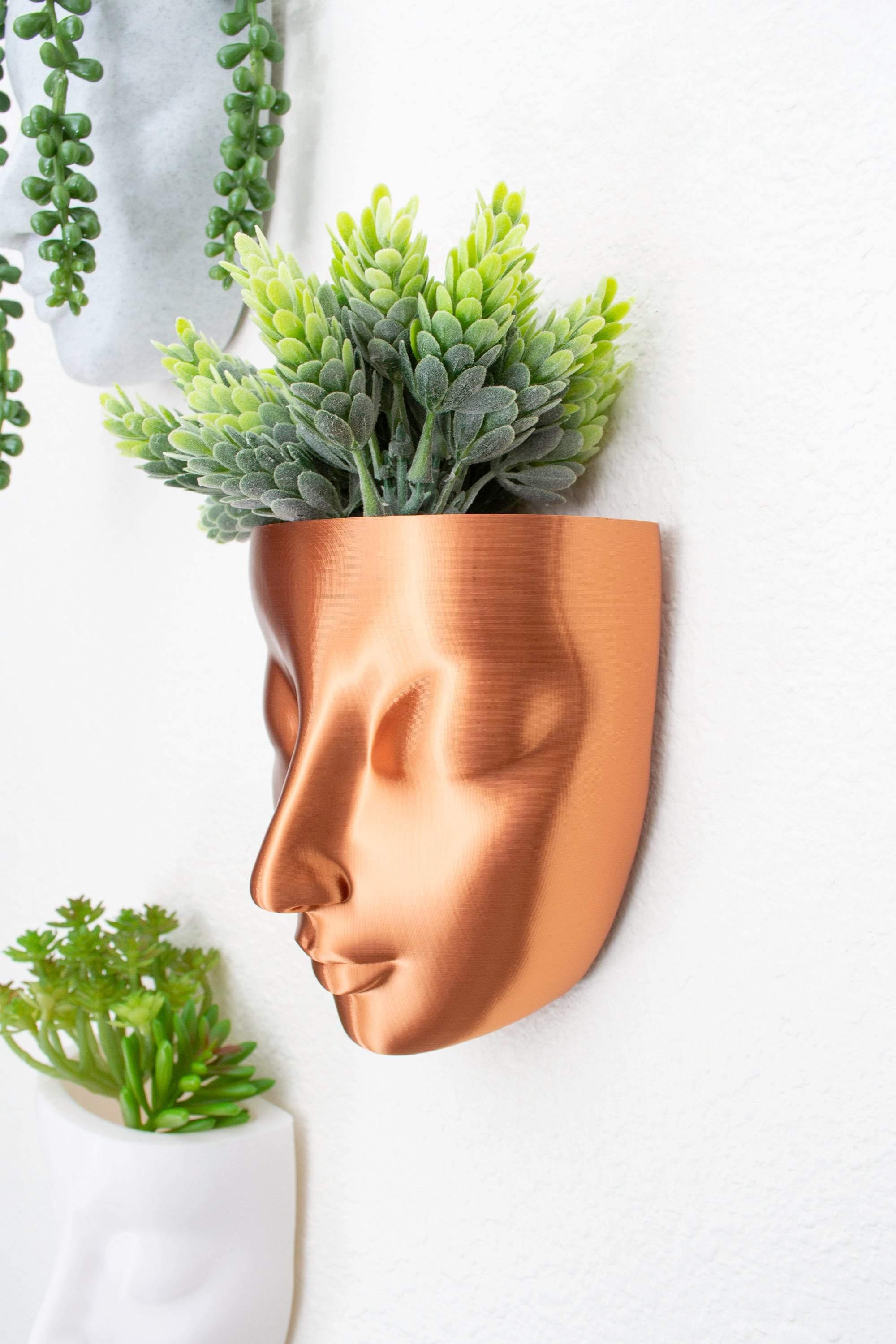 copper wall planter side profile
